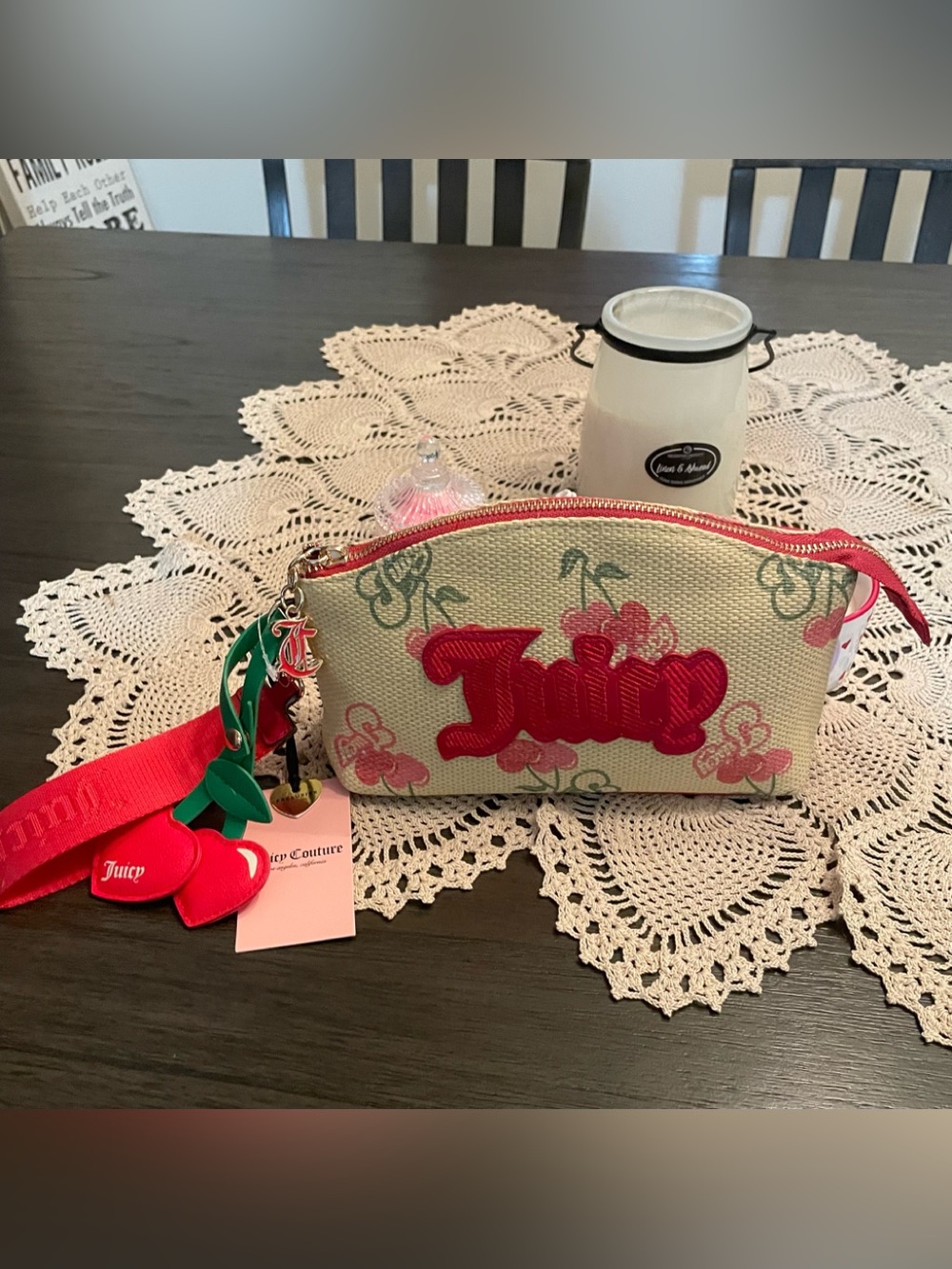Juicy Couture NWT cosmetics bag with charms